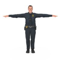 Police officer man 3d modelling png