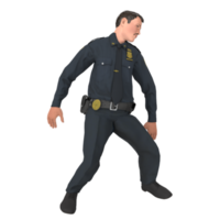 policier homme modélisation 3d png