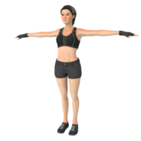 Fitness Frau 3D-Modellierung png