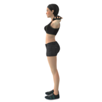 fitness donna 3d modellazione png