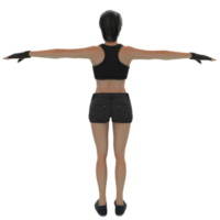 fitness femme modélisation 3d png