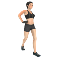fitness donna 3d modellazione png