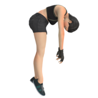 fitness donna 3d modellazione png