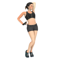 fitness femme modélisation 3d png