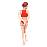 Red bikini girl 3d illustration png