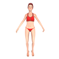 Red bikini girl 3d illustration png