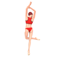 Red bikini girl 3d illustration png