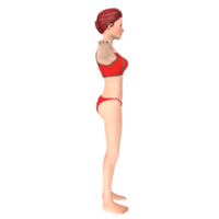 3D-Darstellung des roten Bikinimädchens png