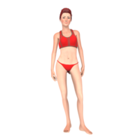 bikini rouge fille 3d illustration png