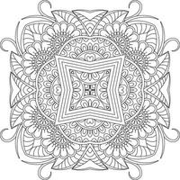 flower decorative ornament in ethnic oriental style, doodle ornament, outline hand draw. coloring book page. Flower mandala coloring Book Page. Adult Coloring page. vector