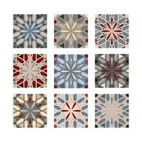 A set of square-shaped colored patterns. Elements of vector design. Vector illustration. EPS10