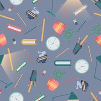 Seamless pattern with school supplies. Vector illustration in the flat style. EPS10