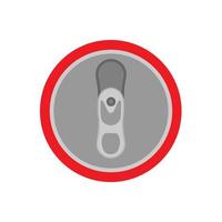 Soda bottle drink top view vector icon illustration beverage. Above red container cola food. Cartoon flat aluminum can