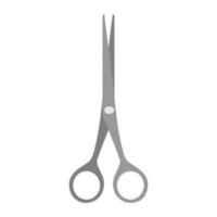 Scissor vector cut tool icon illustration isolated white design. Black symbol paper scissor tool equipment sign. Business object shape template handle cutting accessory stationery icon simple