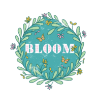 Bloom Flowers And Butterflies Boho Floral Graphic png