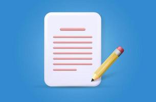 Document icon concept. 3D Web Vector Illustrations.