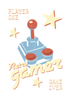 retro gamer bedrövad gaming grafisk png