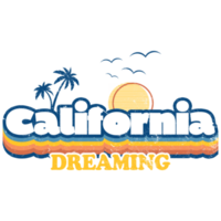 California Dreaming Retro Beach Summer Graphic png