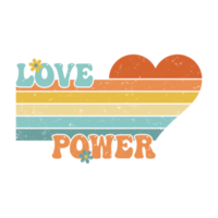 Love Power Retro Love Heart Graphic png