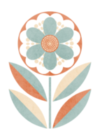 Retro Modern Flower Isolated Graphic png