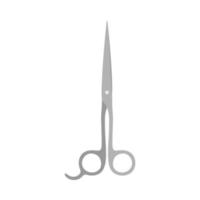 Barber close scissors hairstyle tool care vector icon. Blade sharp barbershop symbol top view. Vintage cutter