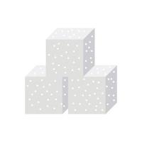 White sugar cube food vector icon illustration. Sweet square diet ingredient isolated white. Healthy shape piece crystal cane and nutrition element refined. Block sweetener granular or sucrose glucose