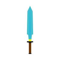 Game sword isolated vintage emblem vector icon. Fairytale power royal weapon