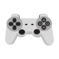 Video game console joystick vector illustration gaming button. Computer game control console device symbol isolated white. Electronic controller design gamer pad equipment icon gadget remote