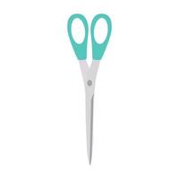 Scissor vector cut tool icon illustration isolated white design. Black symbol paper scissor tool equipment sign. Business object shape template handle cutting accessory stationery icon simple