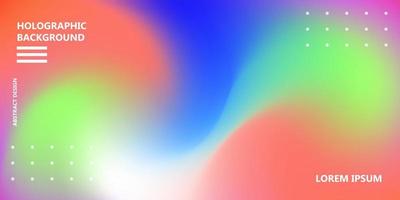 textura iridiscente vectorial de fondo de arco iris holográfico. cubierta de lámina de color degradado abstracto. patrón de neón de color moderno. prisma de cartel creativo gráfico vibrante vector