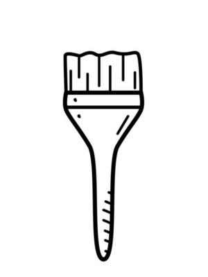 Brush doodle repair tool, vector cartoon illustration, isolate on white.