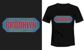 diseño de camiseta de la marca auténtica de brooklyn de la ciudad de nueva york vector