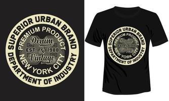 diseño de camisetas del departamento de industria de la marca urbana superior vector