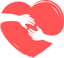 charity hand sign inside a love shape. international day of charity. png