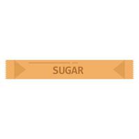 Sugar packaging bag for tea and vector package design isolated white. Illustration paper container and retail product ingredient. Icon packet symbol and sweet sign vertical. Closed box sample wrap