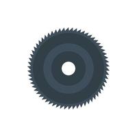 Round saw vector circular tool blade icon. Circle equipment metal industry cut disc isolated. Rotary power wheel