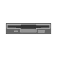 Floppy unit drive disk data vector icon flat. Retro computer hardware technology. Office old diskette element