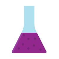 Beaker flask education sign vector icon. Discovery lab development solution test glass equipment