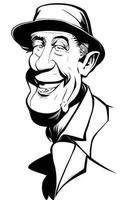 Comic Caricatures of Happy Old Man vector