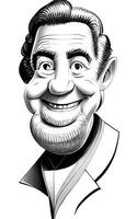 Comic Caricatures of Happy Old Man vector