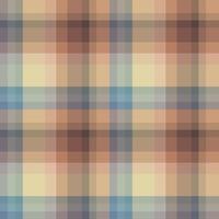 Seamless pattern in stylish light yellow, dark blue, beige and brown colors for plaid, fabric, textile, clothes, tablecloth and other things. Vector image.