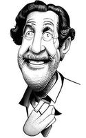 Comic Caricatures of Happy Old Man vector