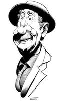 Comic Caricatures of Happy Old Man vector