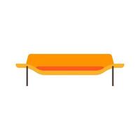 Couch decoration living room style front view vector icon. Person home symbol interior. Simple settee furniture house