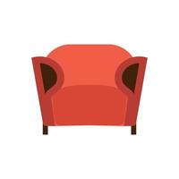 Armchair front view furniture vector icon illustration isolated. Modern interior comfortable home seat relax flat element