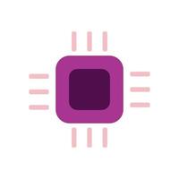 Cpu chip technology vector icon computer electronic processor hardware board. Microchip cpu datum chip tech equipment PC component microprocessor network system. Device motherboard object server