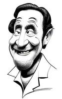 Comic Caricatures of Happy Old Man vector