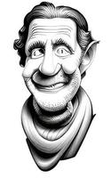 Comic Caricatures of Happy Old Man vector