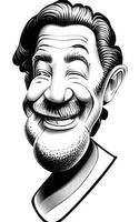 Comic Caricatures of Happy Old Man vector