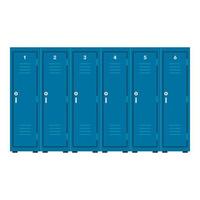 Industrial locker blue vector icon safe cabinet. Room storage commercial metal box. Key individual cupboard flat furniture